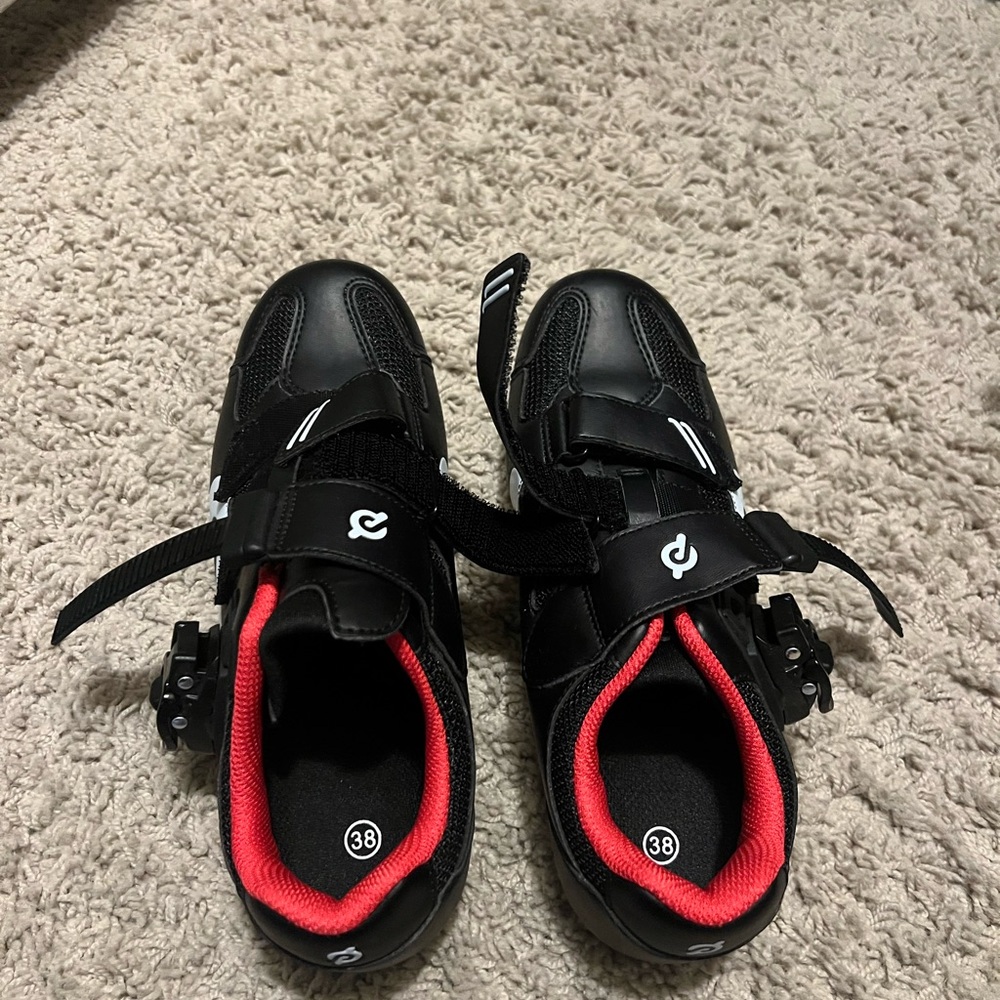 Peloton Black and Red Cycling Shoes